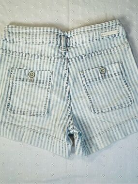 Anthropologie Blue and White Striped Jean Shorts